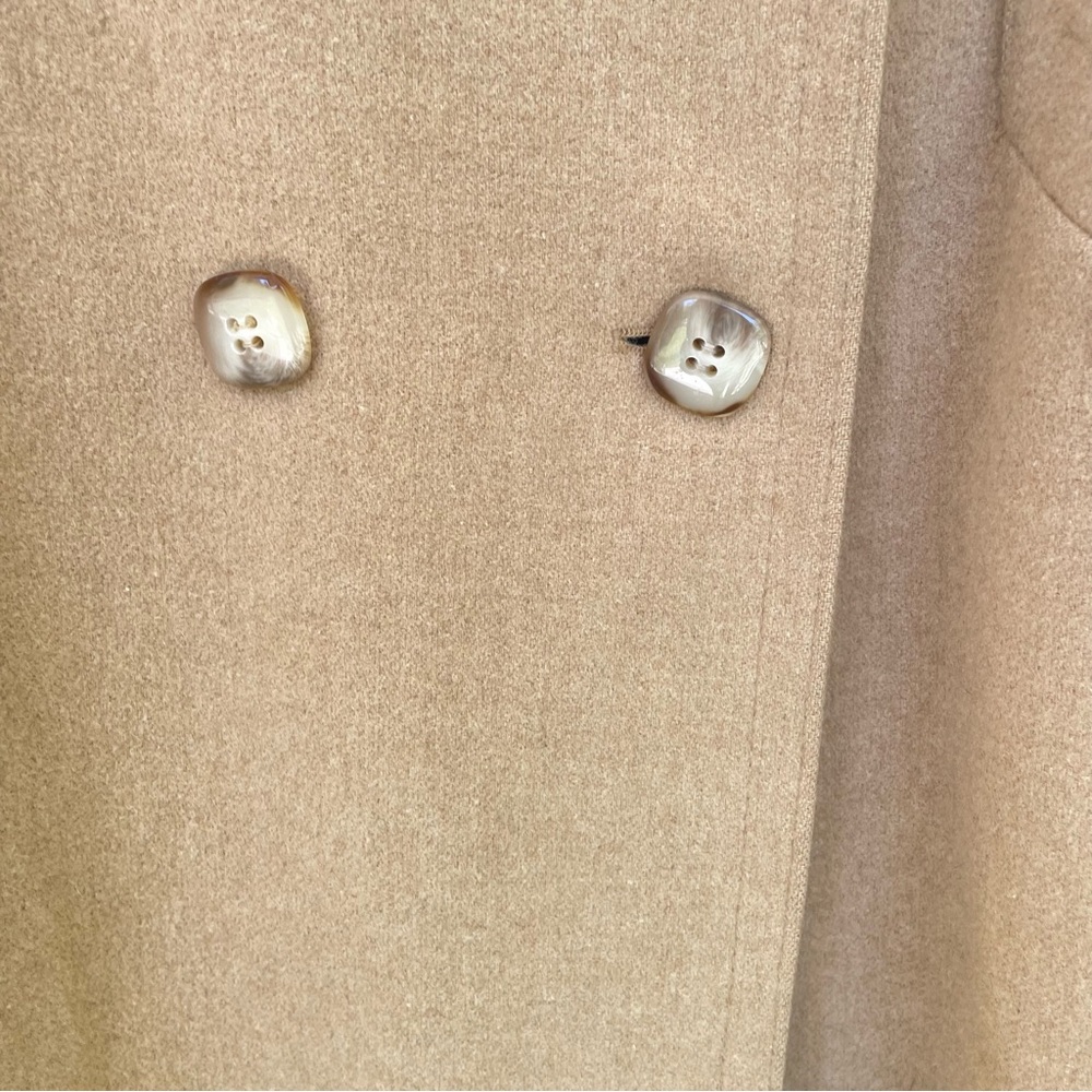 Fleurette Of California Camel Hair Double Breasted Long Trench Coat Tan L Work - Picture 4 of 14